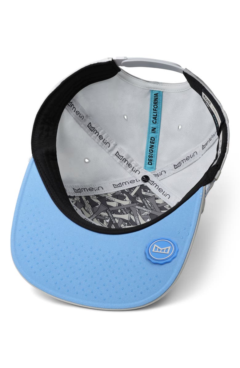 Melin Trenches Links Drive Hydro Snapback Cap, Alternate, color, Sky/ Light Grey