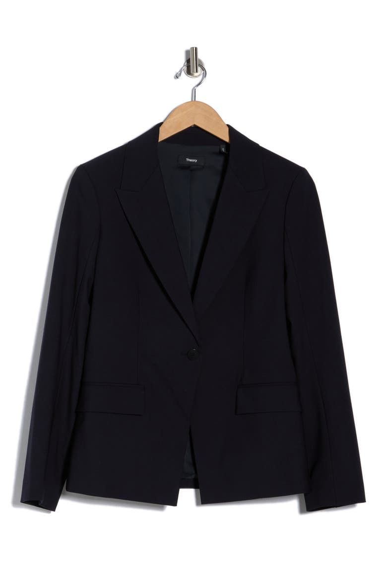 Angled Stretch Wool Blazer, Alternate, color, DEEP NAVY