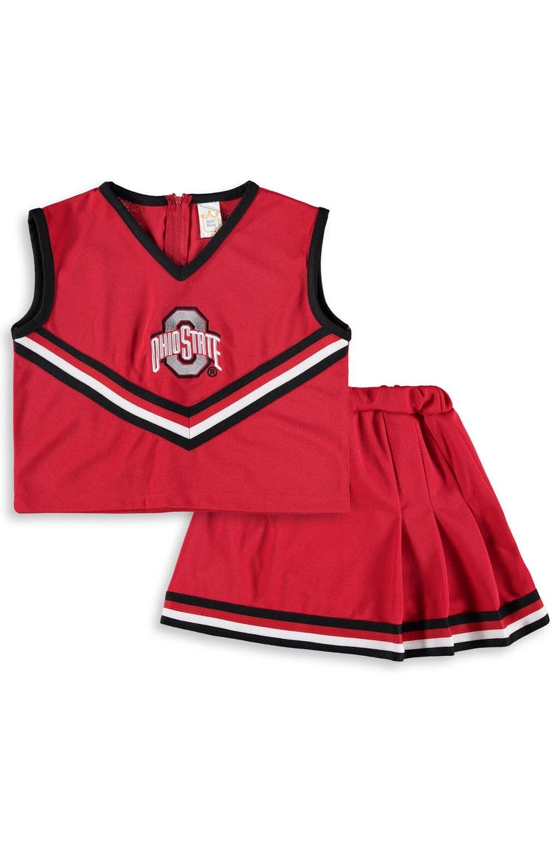 LITTLE KING Girls Youth Scarlet Ohio State Buckeyes Two-Piece Cheer Set, Main, color, Scarlet