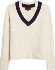 Nili Lotan Fabiana Cable Wool Tennis Sweater