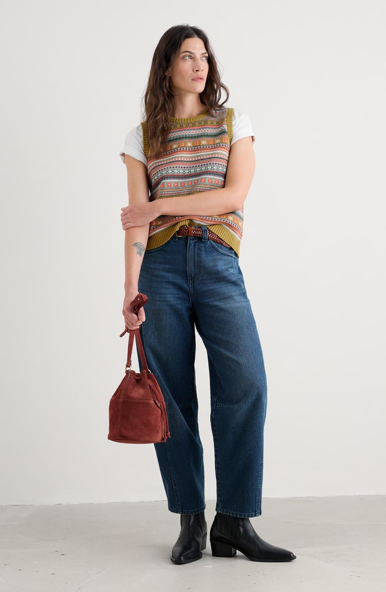 Seasalt Cornwall Cove Cottage Fair Isle Organic Cotton Sweater Vest, Alternate, color, 