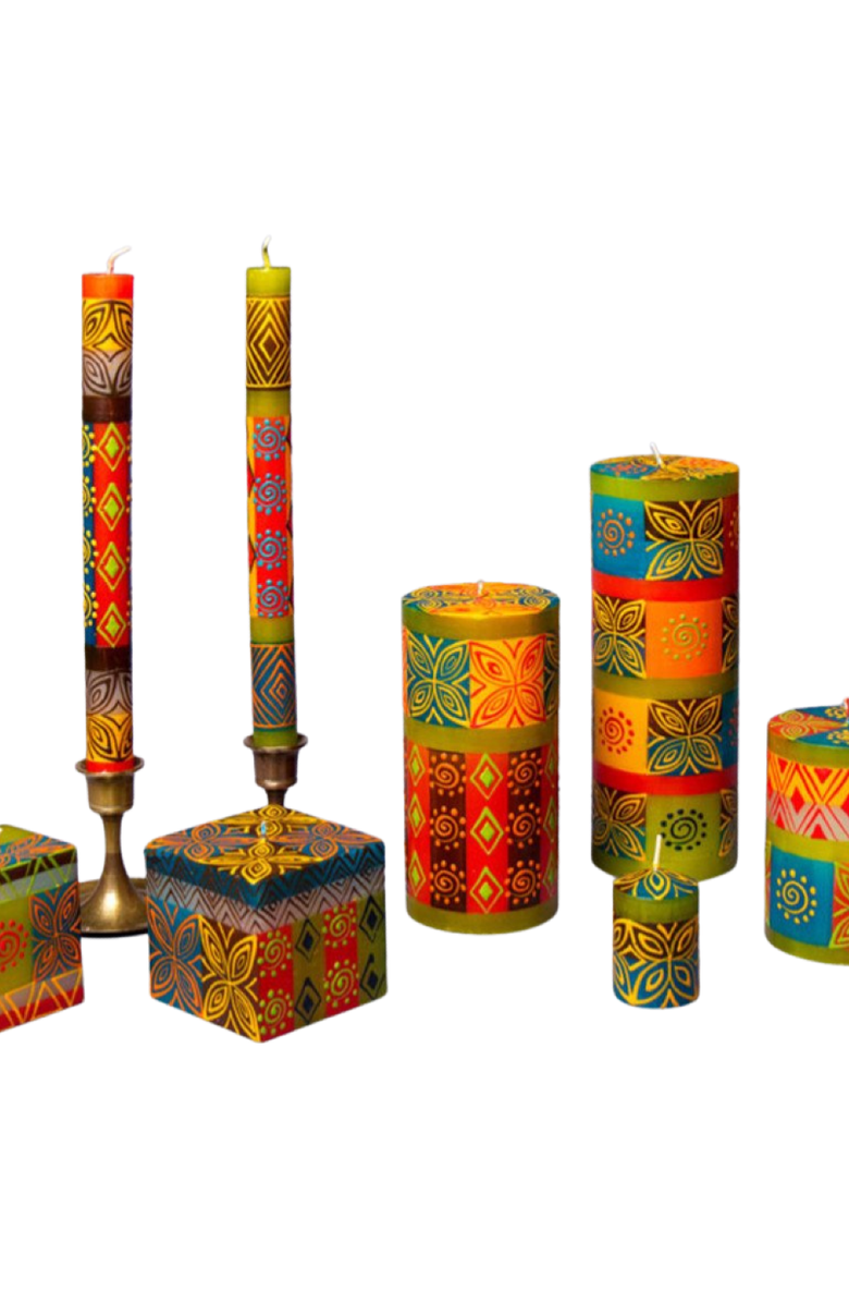 Thumbprint Artifacts Desert Rose Painted Cube Candle, Alternate, color, Desert Rose - 3X3x3