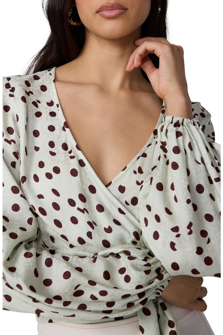 Phoebe Dot Wrap Top, Alternate, color, RIVE DOT V