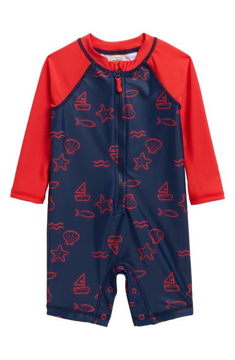 Seaside Long Sleeve One-Piece Rashguard (Baby)