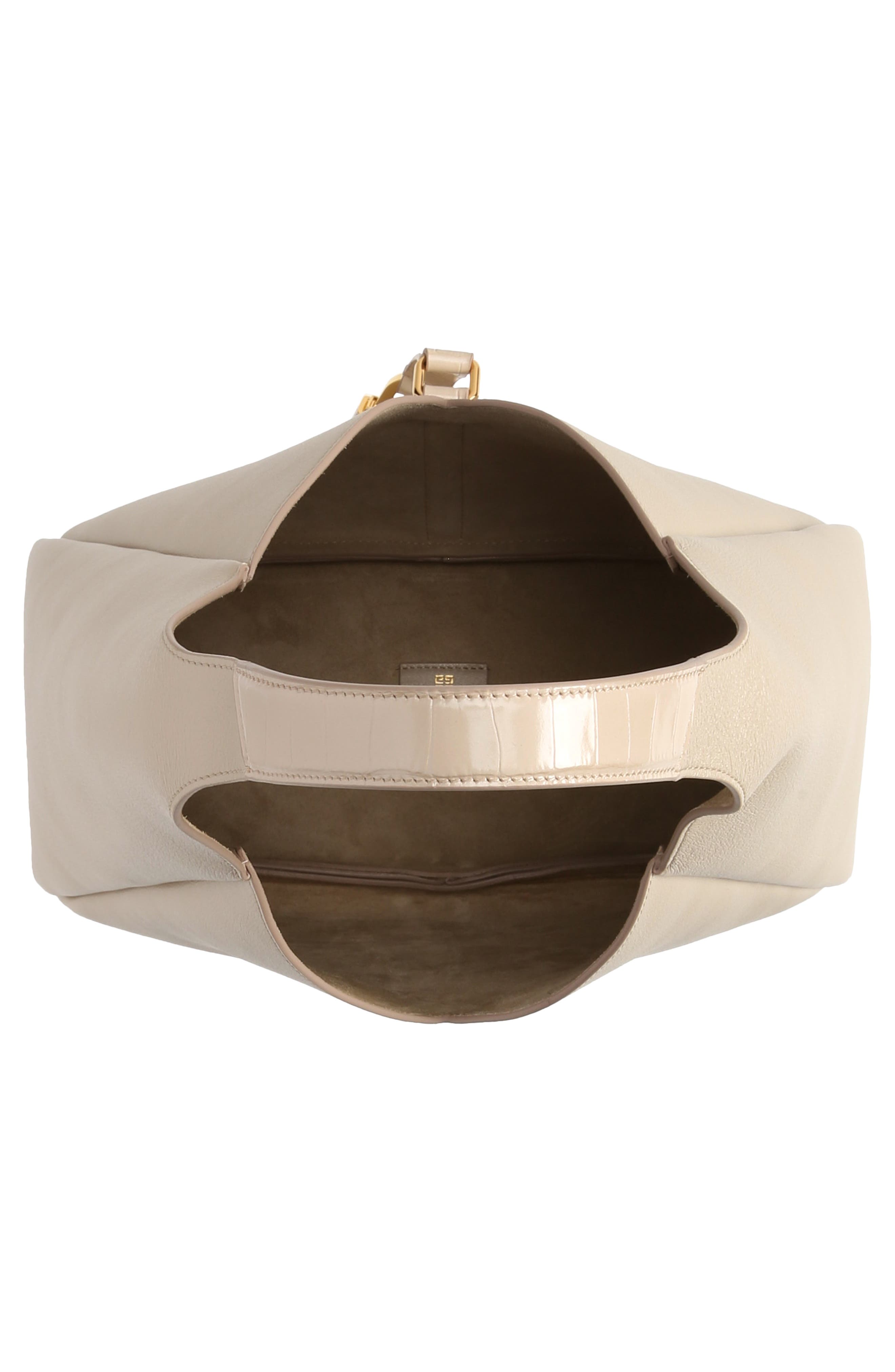 Medium G-Lock Leather Hobo Bag, Alternate, color, NATURAL BEIGE