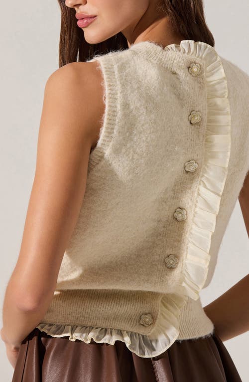 Astr The Label Pernille Ruffle Sleeveless Sweater In White
