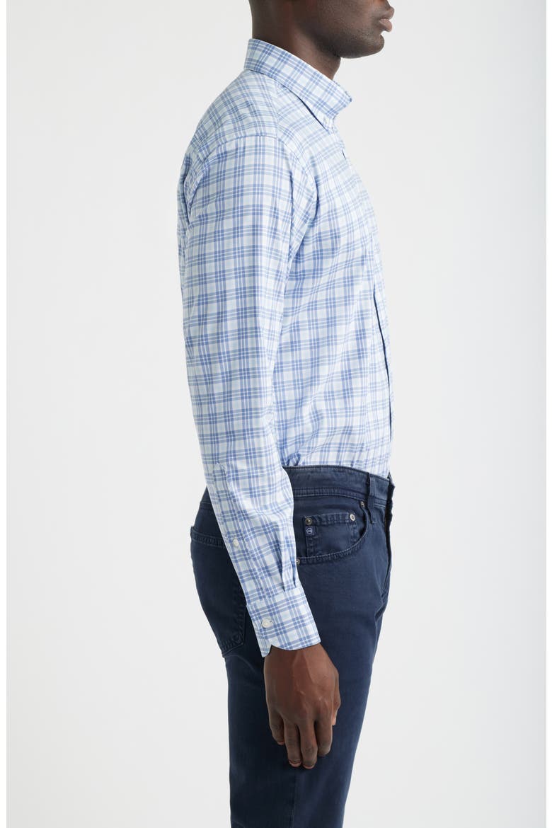 Shane Performance Twill Button-Down Shirt, Alternate, color, BLUE FROST