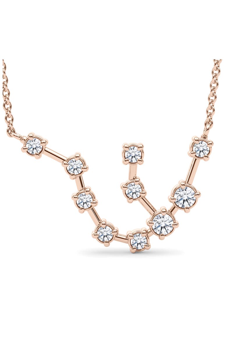 Aquarius Constellation Lab Created Diamond Necklace, Alternate, color, 18K ROSE GOLD