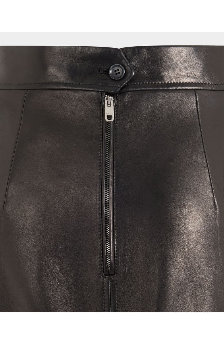 Bally Midi Skirt in Lamb Leather, Alternate, color, Black