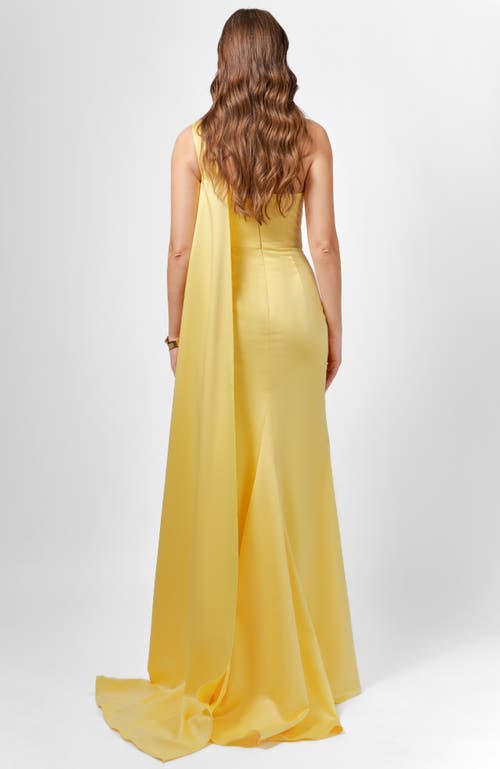 Bariano Davina One Shoulder Gown In Yellow
