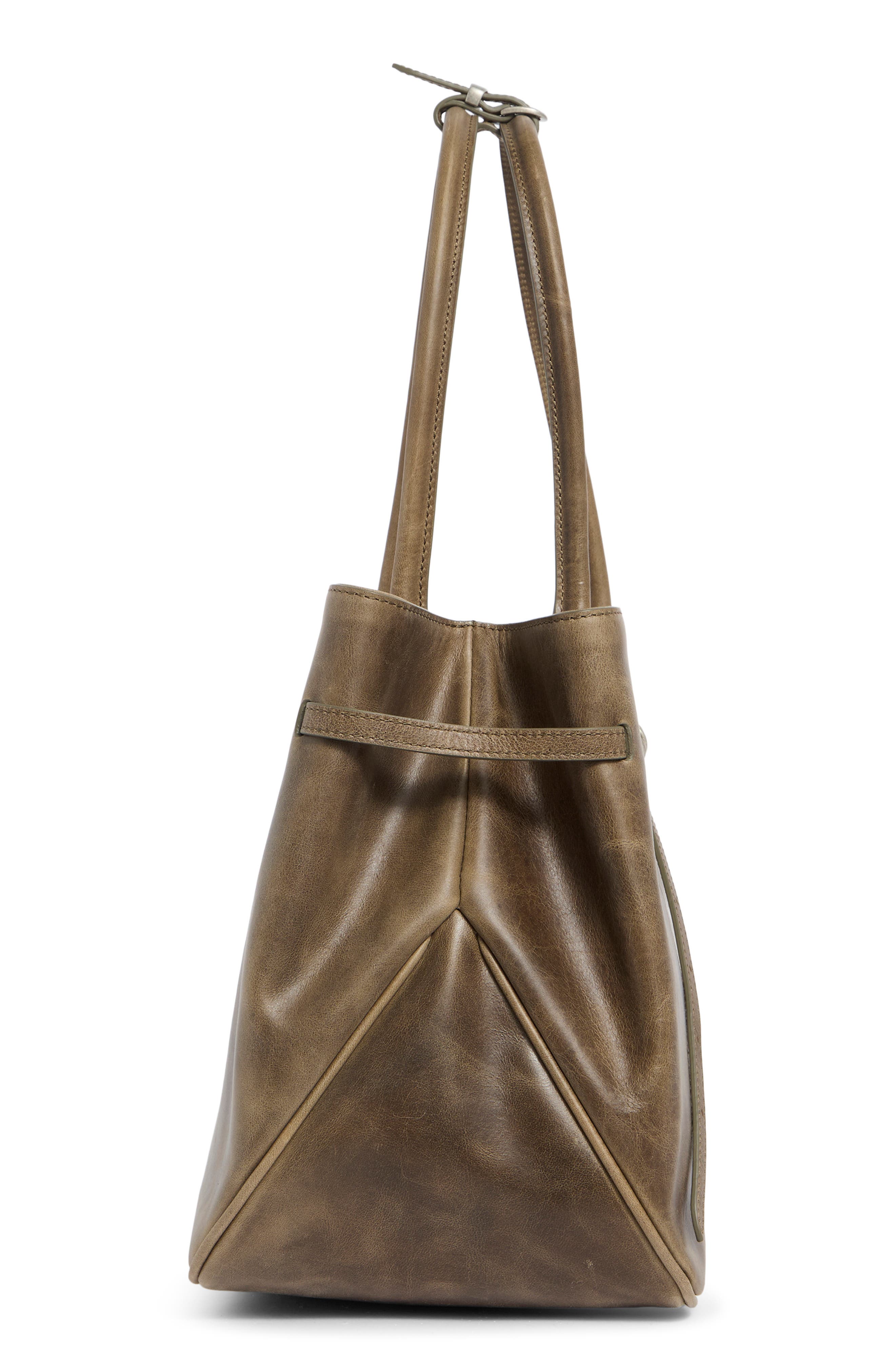 MARGESHERWOOD Grandma Large Buckle Suede Shoulder Bag, Alternate, color, Etoffe Pull-Up