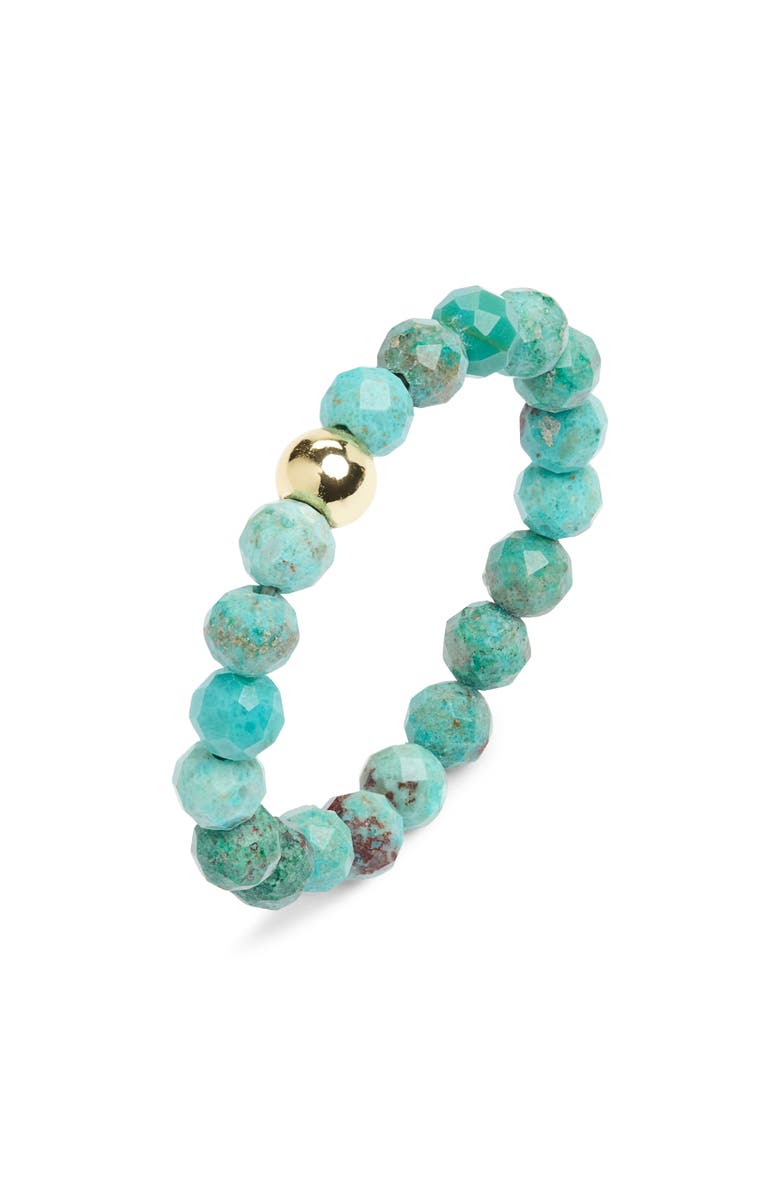 Kiara by Ki-ele Emily Amazonite Stretch Ring, Main, color, Gold/ Green