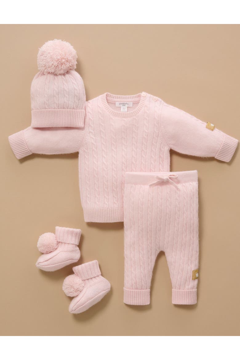Baby Girl Cashmere Jumper, Alternate, color, Pale Pink Melange