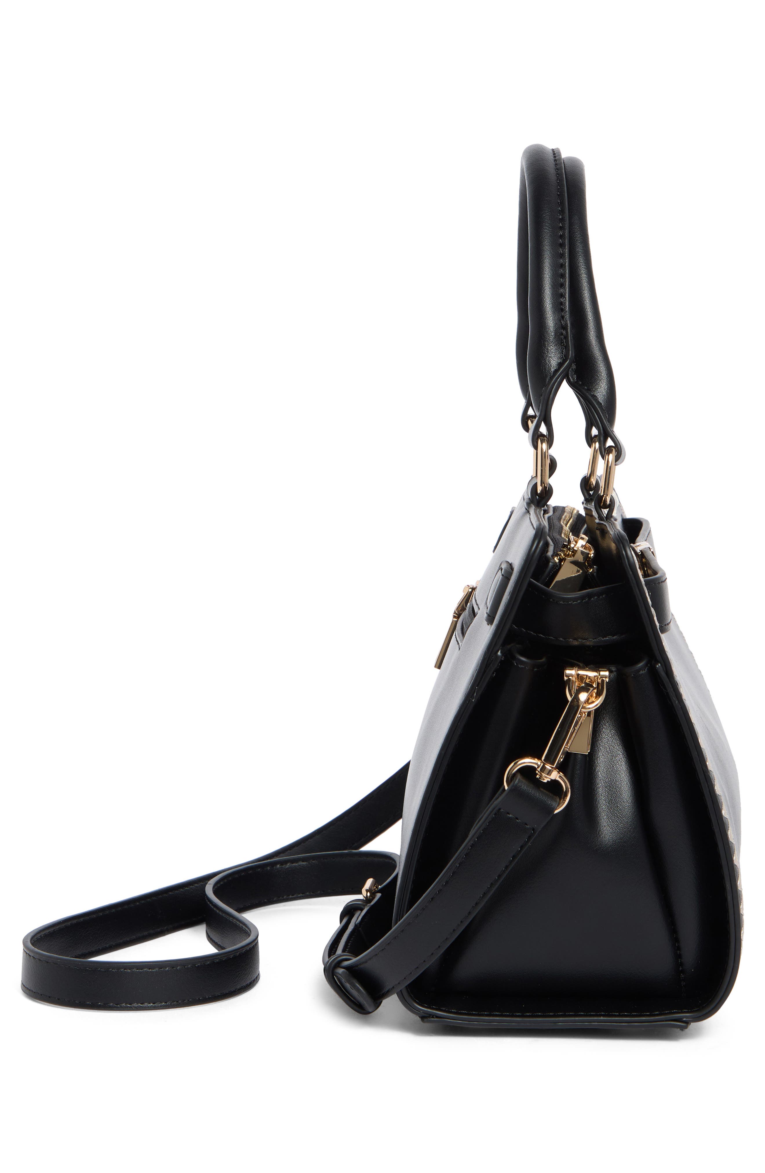 Melie Bianco Neema Top Zip Handbag, Alternate, color, Black