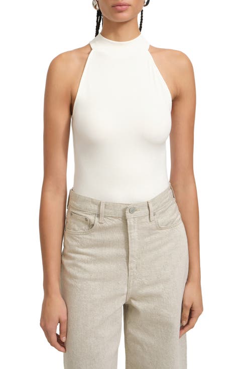 Doris Mock Neck Sleeveless Rib Bodysuit