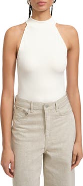 Marcella Doris Mock Neck Sleeveless Rib Bodysuit