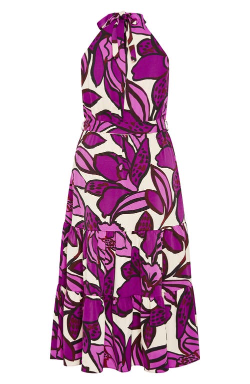City Chic Felicity Floral Maxi Dress In Purple