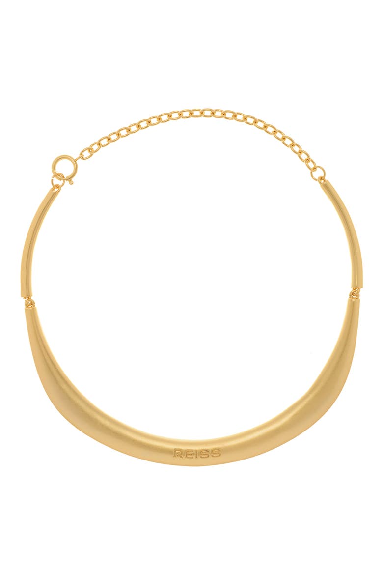 Poppy Polished Curve Collar Necklace, Main, color, GOLD TONE