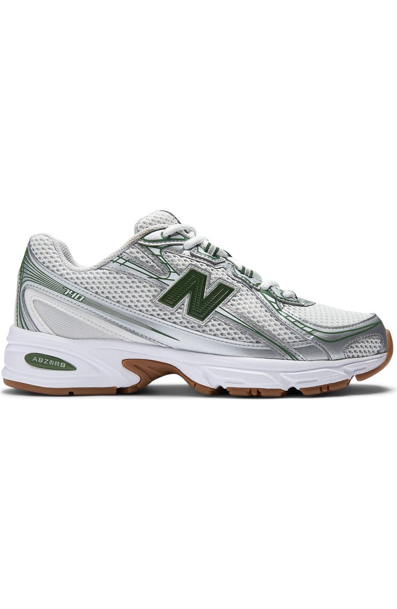 New Balance Gender Inclusive 740 Sneaker, Alternate, color, Grey Matter/ Dark Alpine Green