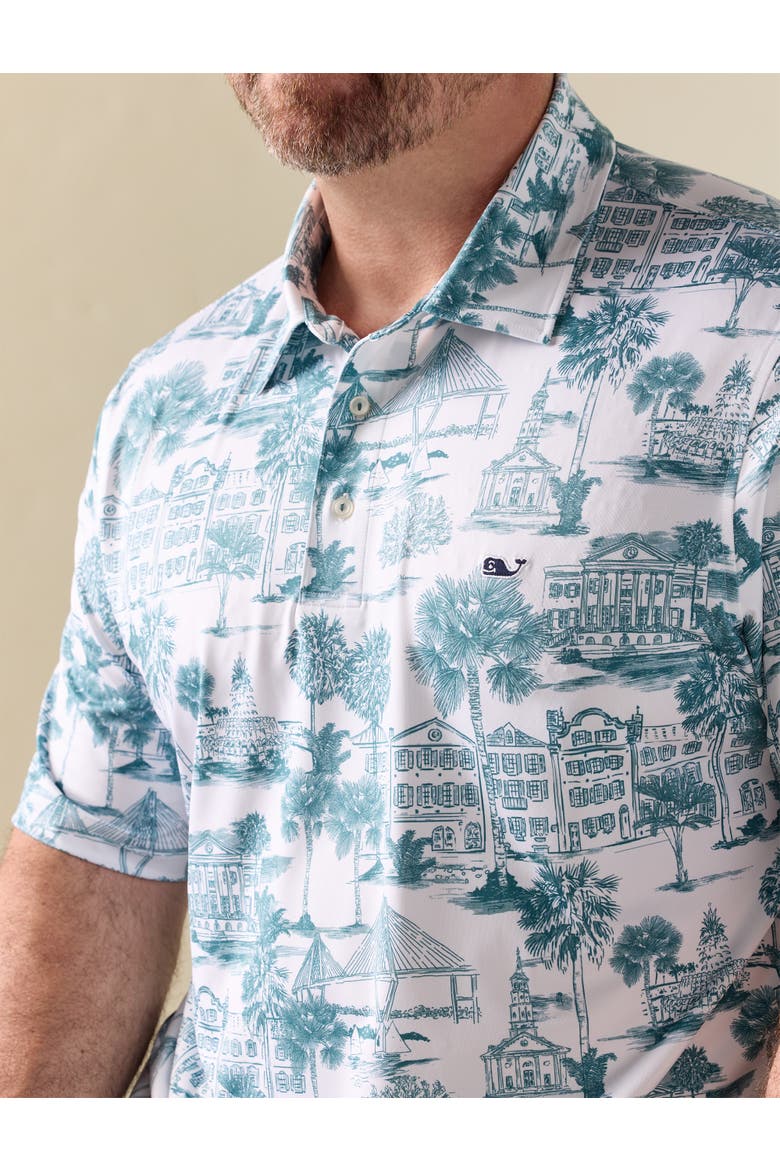 Big & Tall Printed Sankaty Performance Polo Shirt V2, Alternate, color, LODEN CHARLESTON