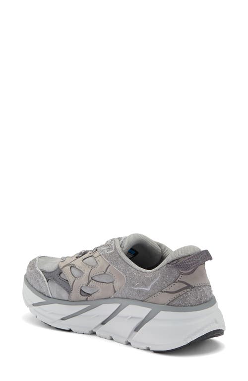 Hoka Elite Terrain System Clifton L Sneaker In Galactic Grey/satellite Grey
