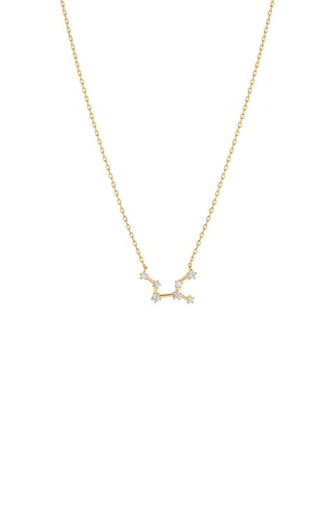 14k Gold Constellation Zodiac Necklace, 12 Zodiac Constellation Holiday Gift Idea