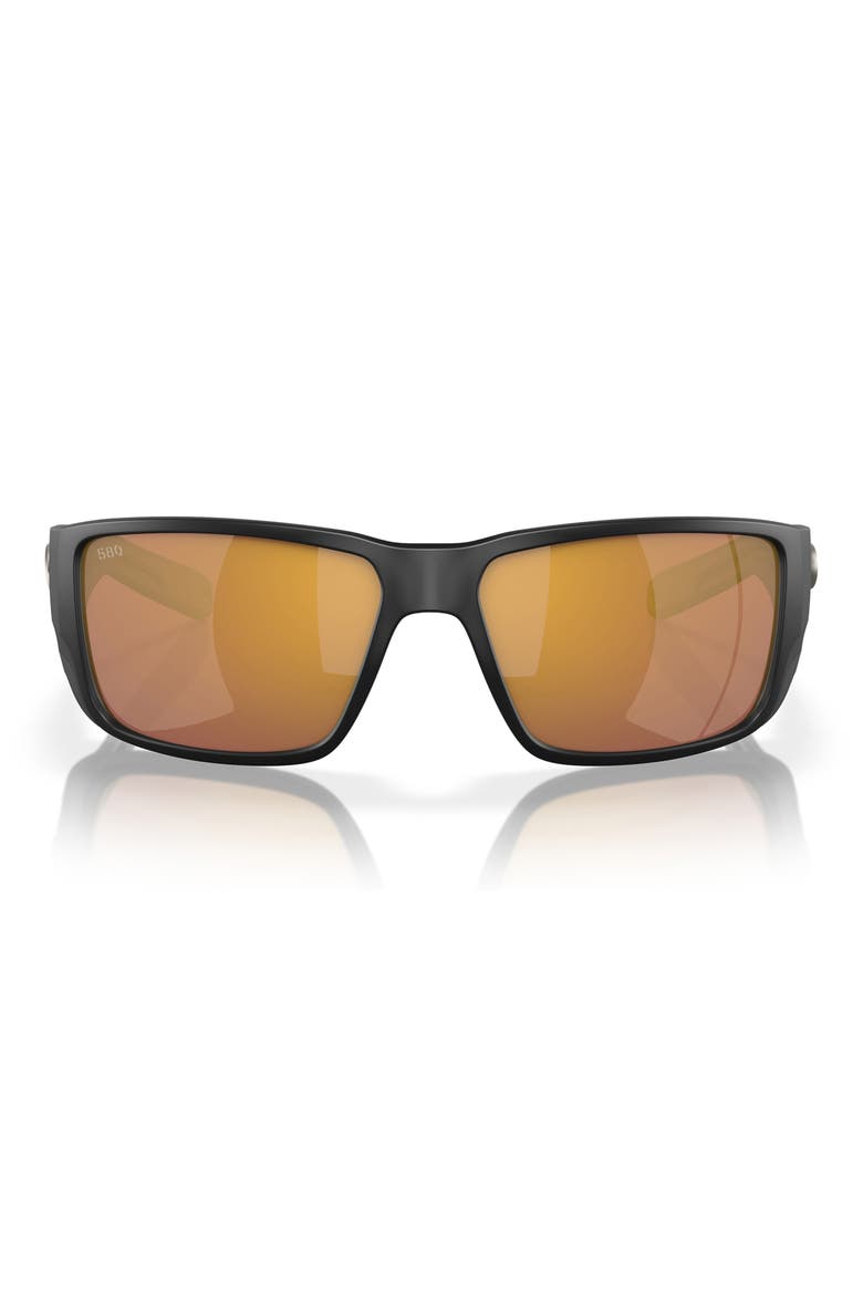 Fantail PRO 60mm Polarized Sunglasses, Main, color, MATTE BLACK/ GOLD MIRROR 580G