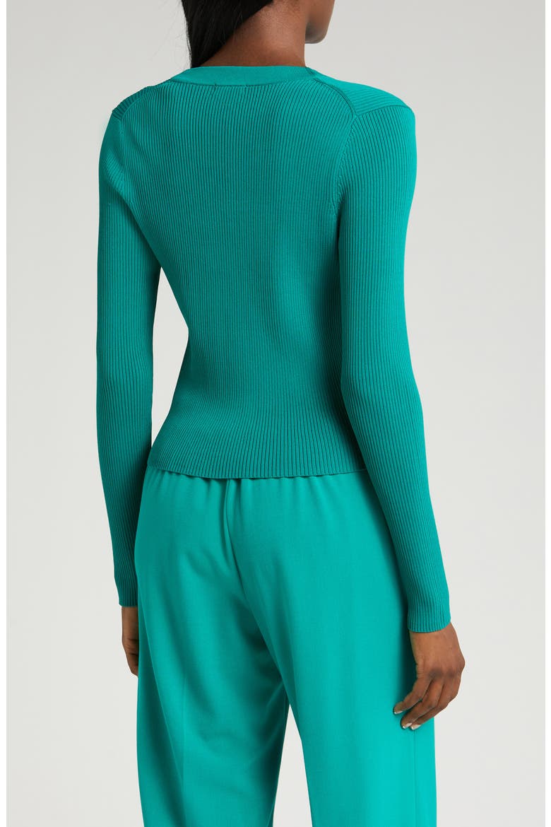 Rib Cardigan, Alternate, color, MIAMI GREEN