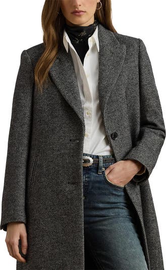 Lauren Ralph Lauren Wool Blend Tweed Coat | Nordstrom