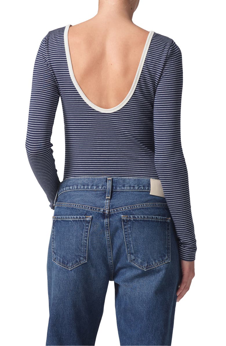 Citizens of Humanity Carys Newport Stripe Scoop Back Top, Alternate, color, 