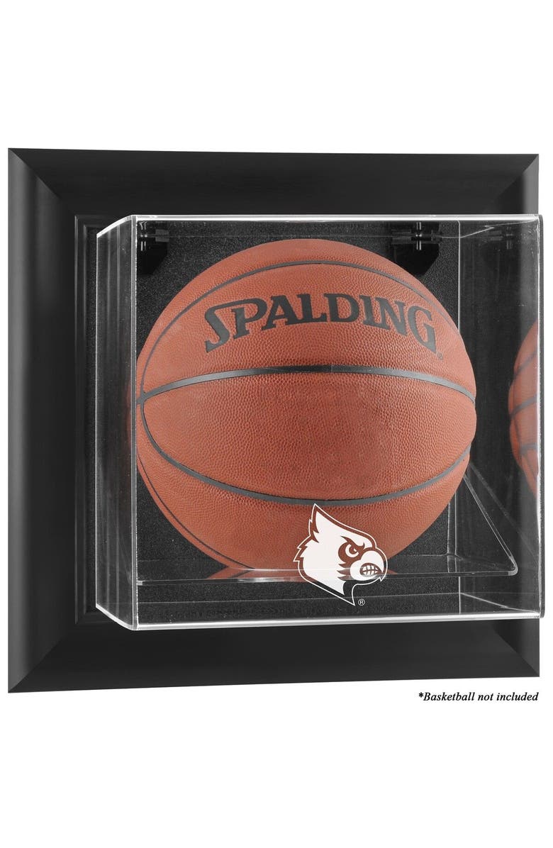 FANATICS AUTHENTIC Louisville Cardinals Black Framed Logo Wall-Mountable Basketball Display Case, Main, color, 