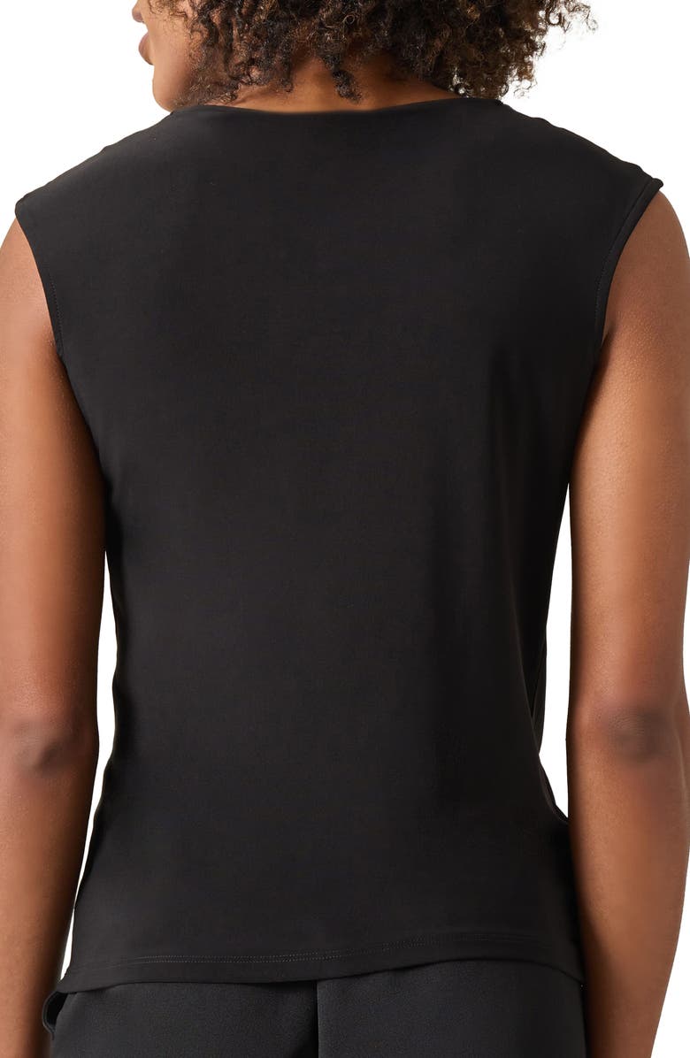 KASPER Cap Sleeve Criss-Cross Detail Jersey Top, Alternate, color, Black