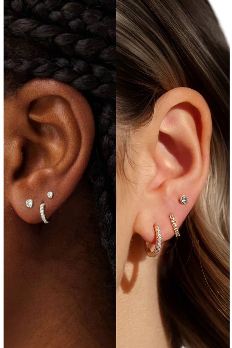 Pavé-All-Day Hoops, Alternate, color, Yellow Gold