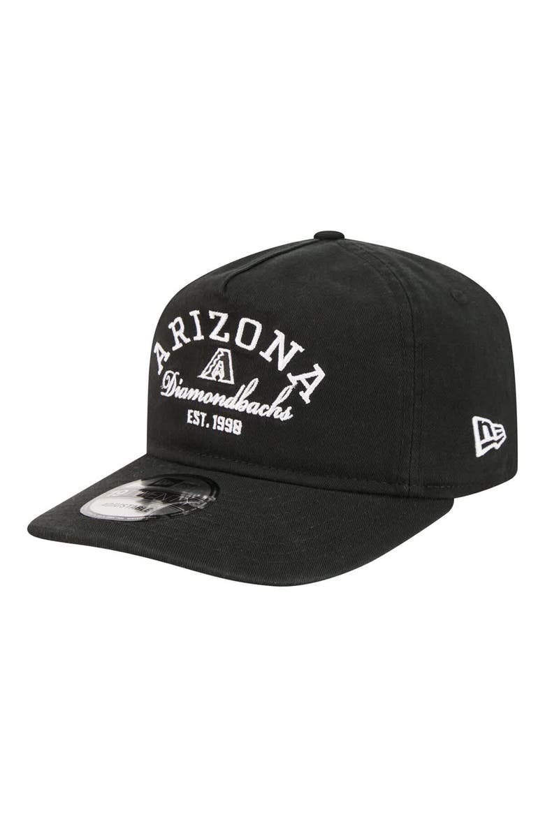 Men's New Era Black Arizona Diamondbacks Stacked 19TWENTY Adjustable Hat, Main, color, Black