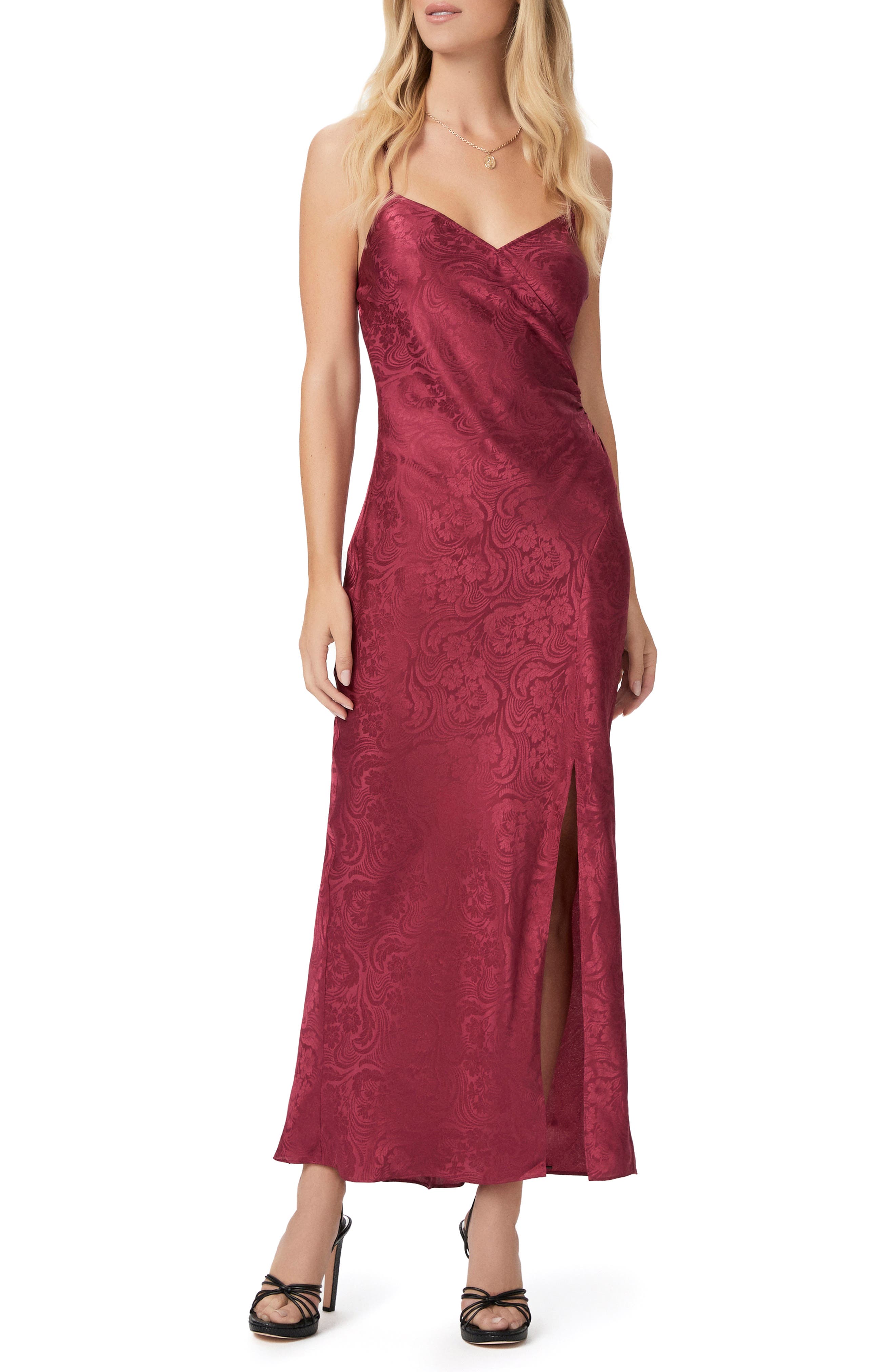 PAIGE Laci Asymmetric Floral Silk Slipdress