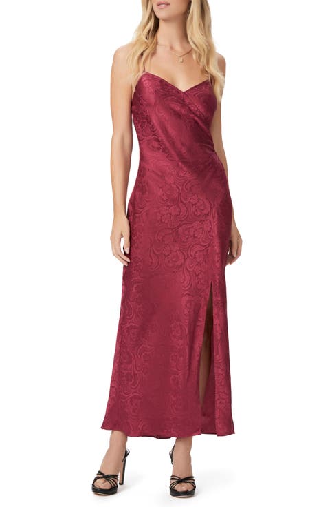 Laci Asymmetric Floral Silk Slipdress