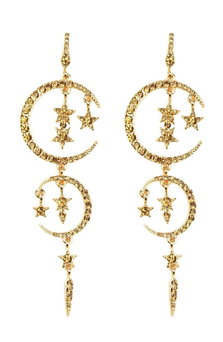 EYE CANDY LOS ANGELES Moon & Star Drop Earrings, Main, color,