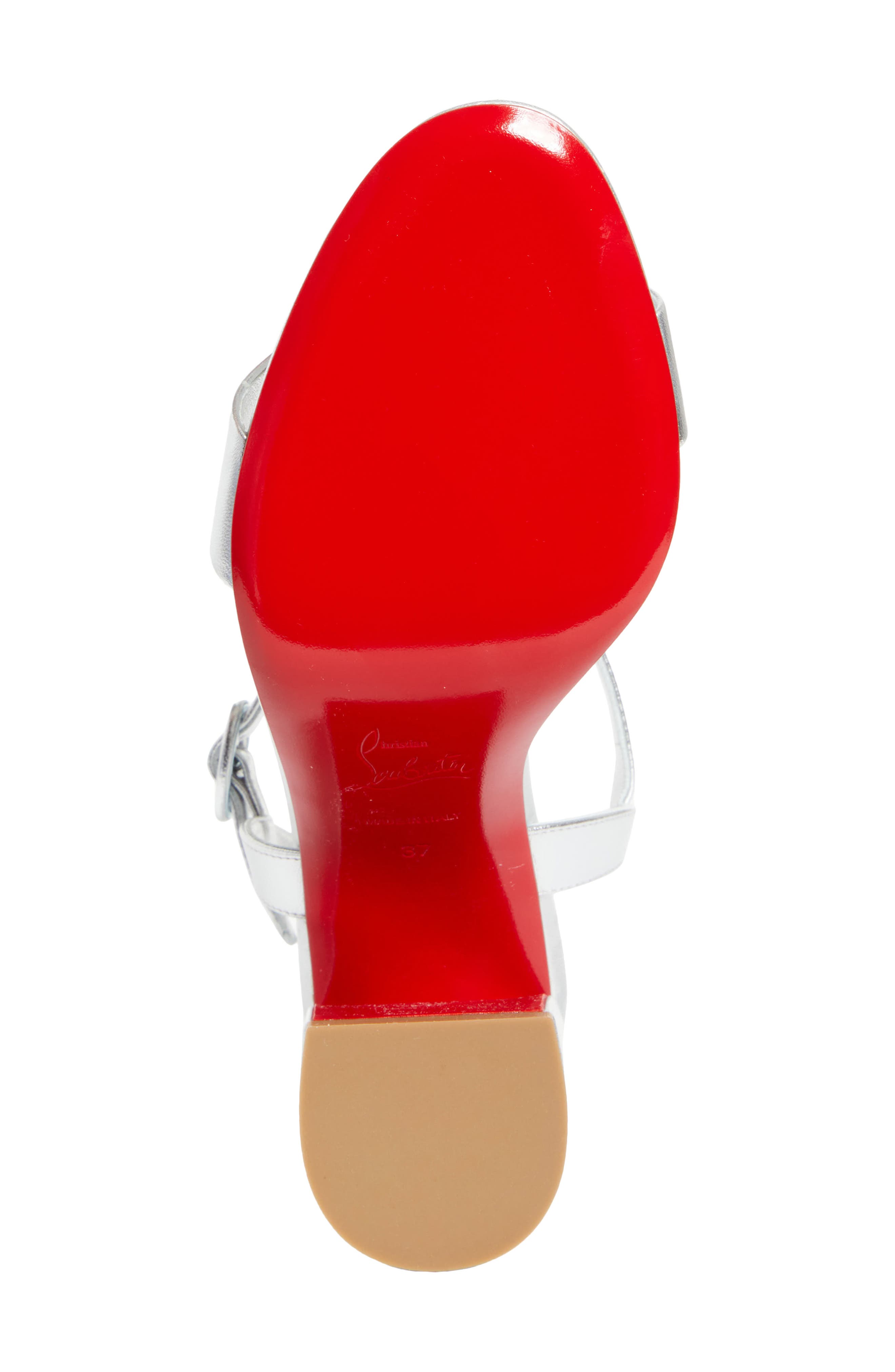 Christian Louboutin Miss Jane Sandal, Alternate, color, Silver/ Silver