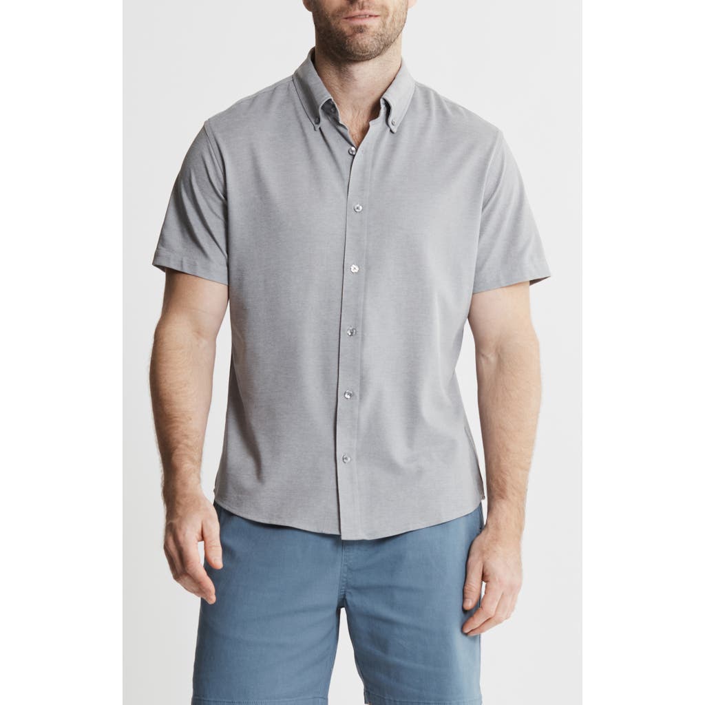 Jachs Short Sleeve Stretch Oxford Button-up Shirt