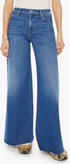 The Swisher Sneak Fray Hem Wide Leg Jeans