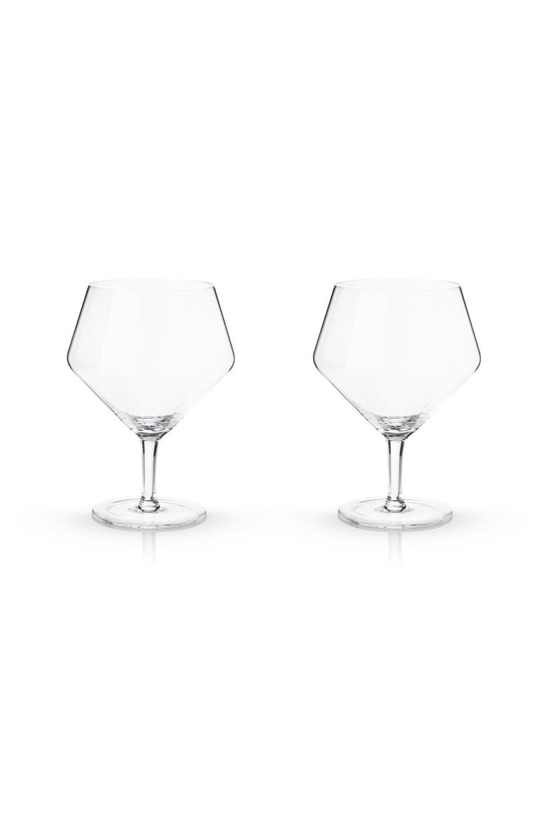 Raye Crystal Angled Gin & Tonic Glasses Set of 2, Main, color, Clear