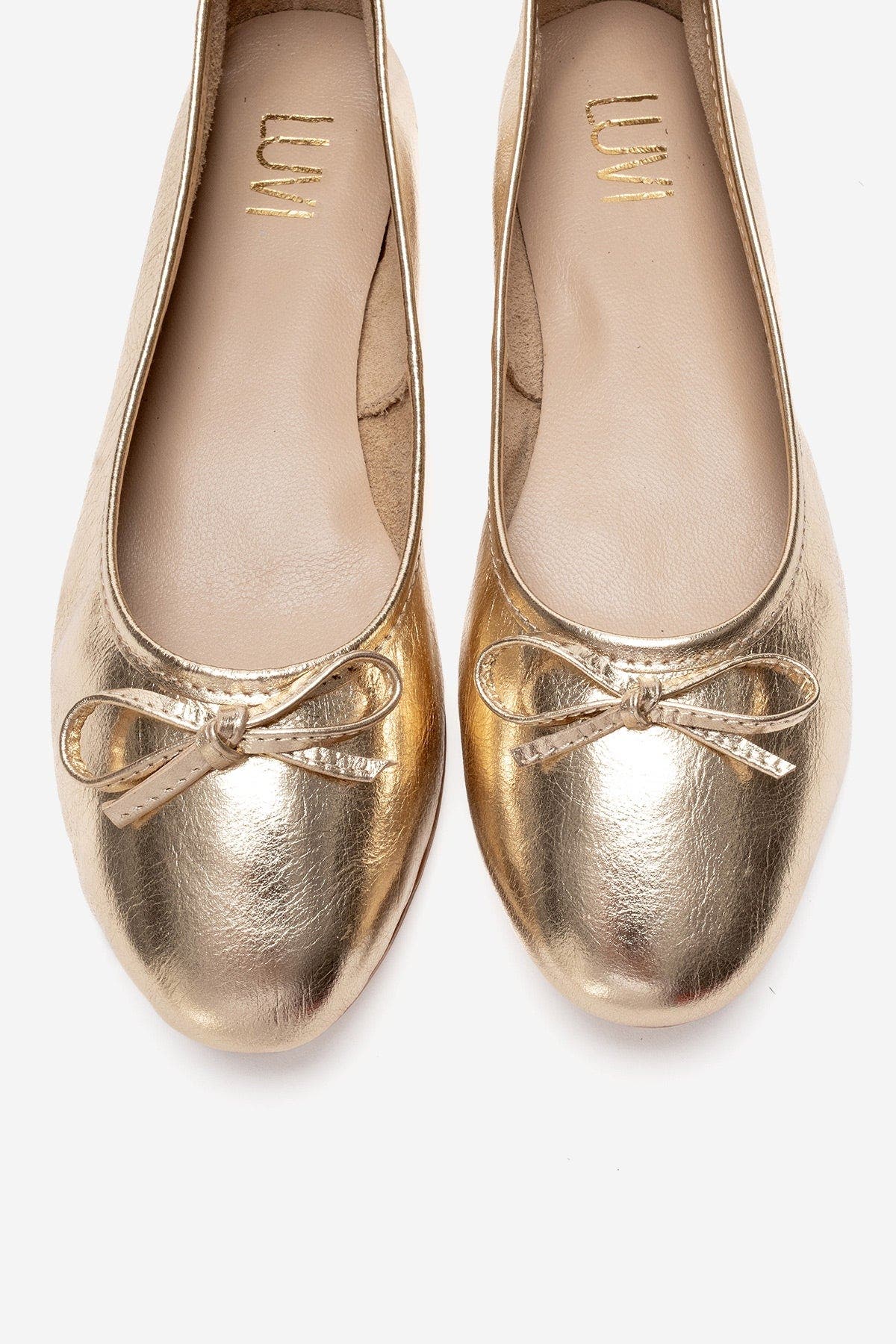Florence Leather Ballerina Flats, Alternate, color, Gold