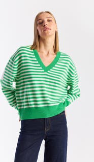 Brodie Pure Cashmere Beach Stripe 100% Cashmere Sweater