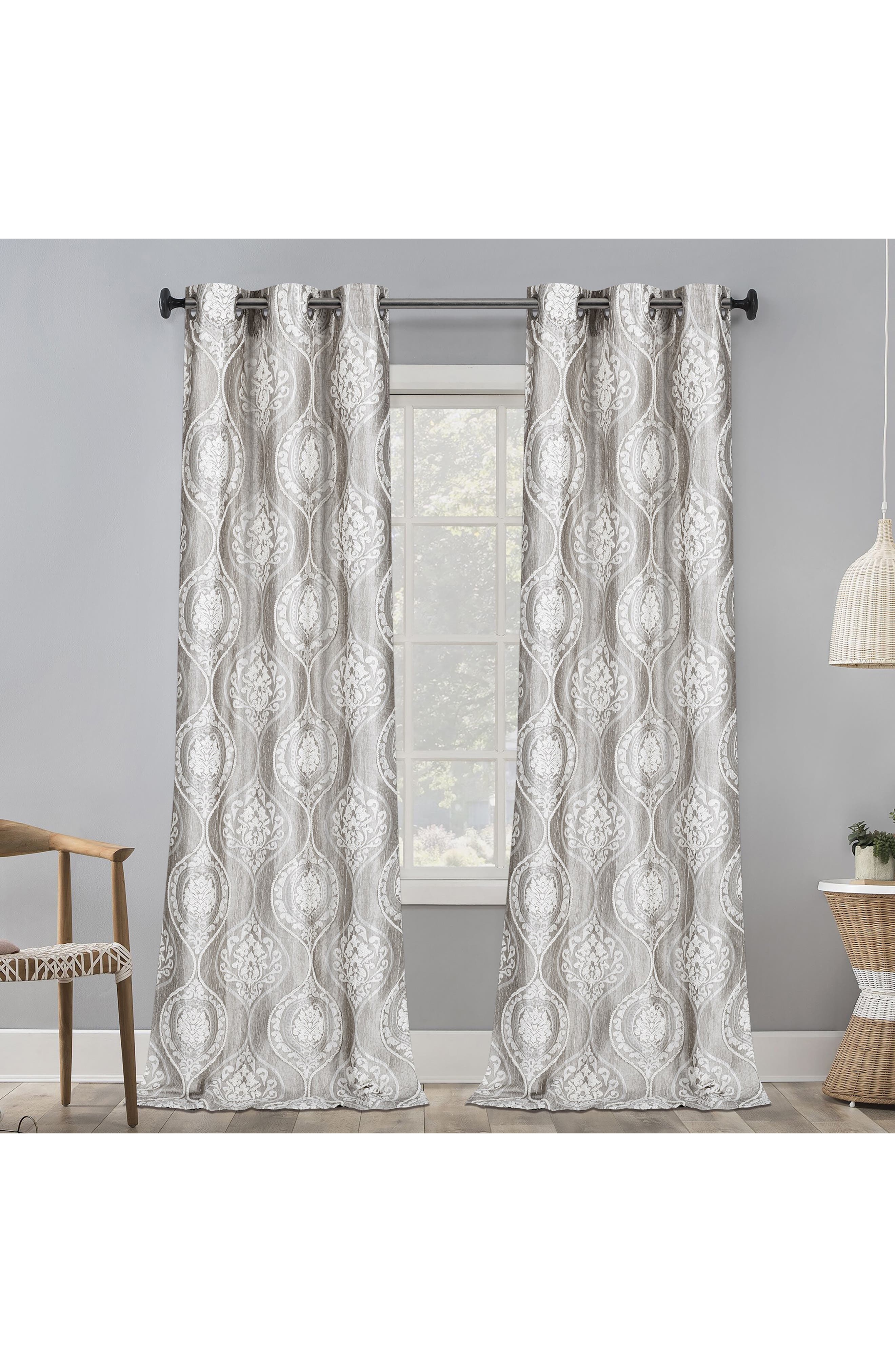 DAINTY HOME Monaco Set of 2 Medallion Jacquard Blackout Curtain Panels