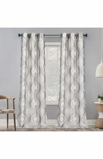 DAINTY HOME Monaco Set of 2 Medallion Jacquard Blackout Curtain Panels