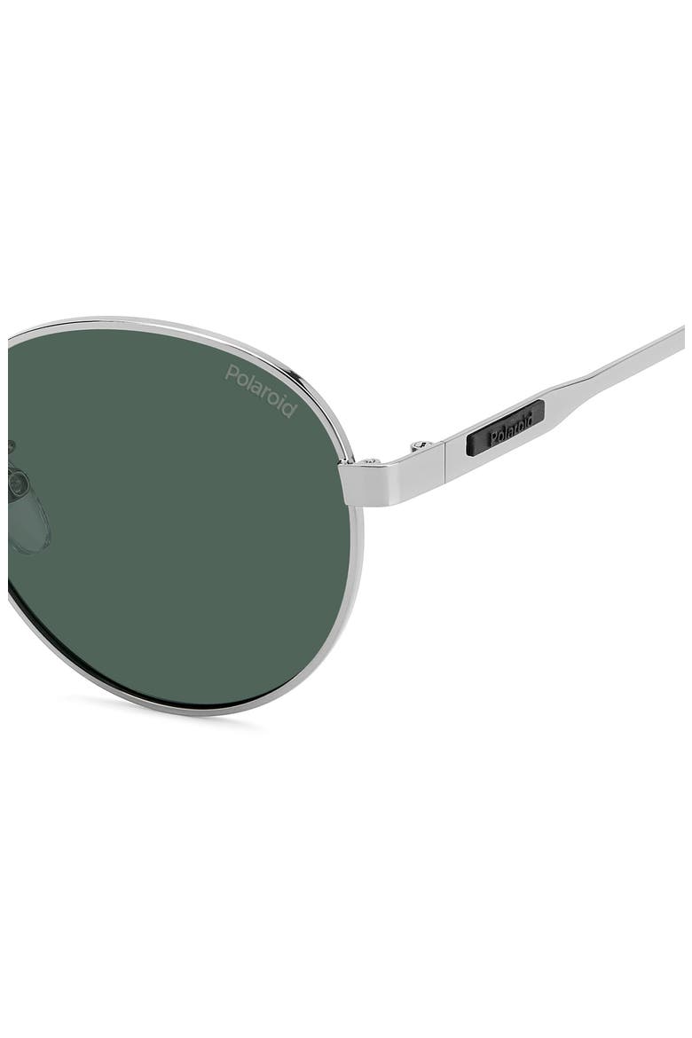 52mm Polarized Round Sunglasses, Alternate, color, RUTHENIUM/ GREEN POLARIZED