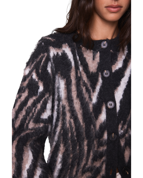Mint Velvet Zebra Knit Cardigan In Animal Print