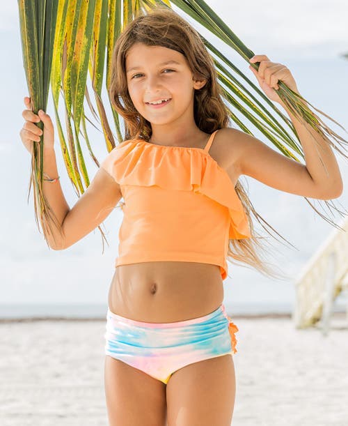Rufflebutts Girls One Shoulder Ruffle Upf50+ Tankini In Multi