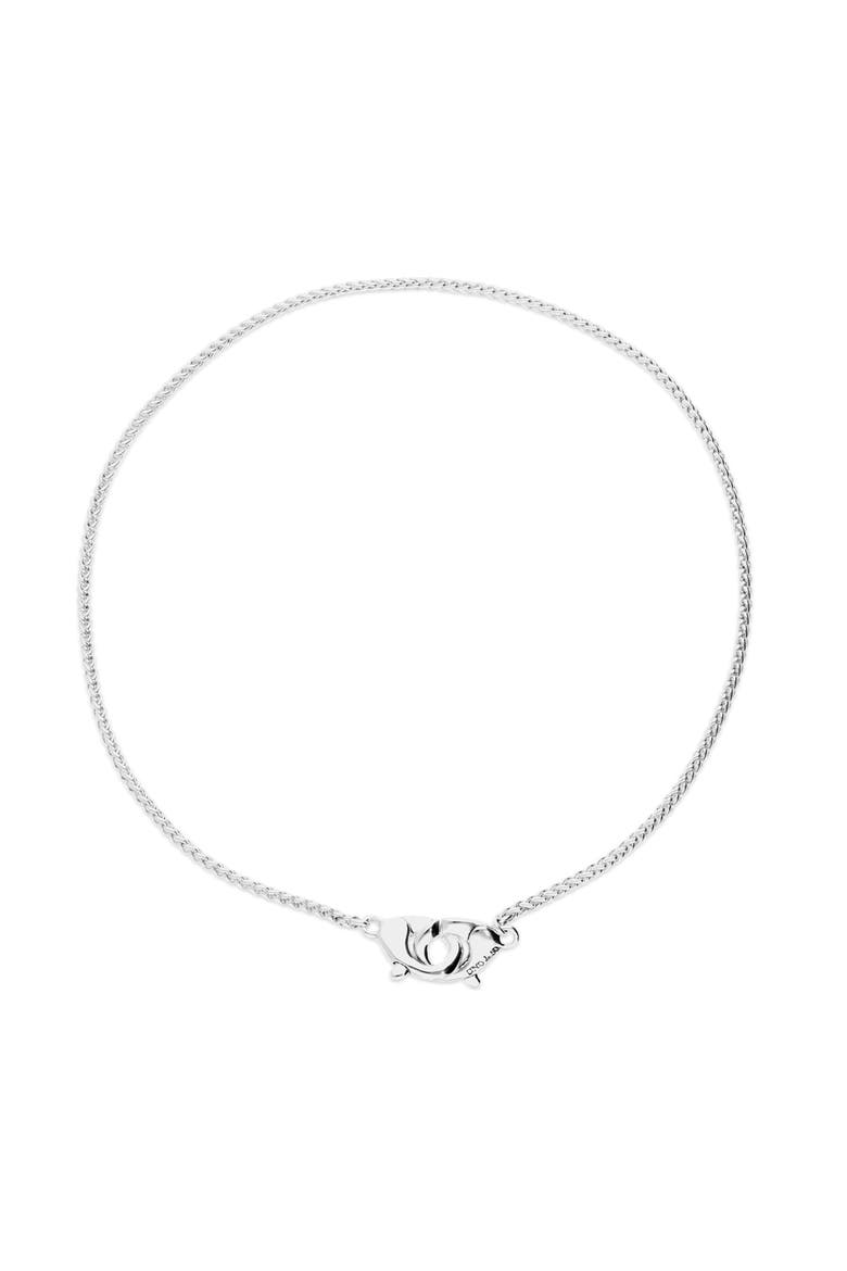 Sterling Silver-Plated Necklace with Interlocking Carabiner Detail, Main, color, Silver