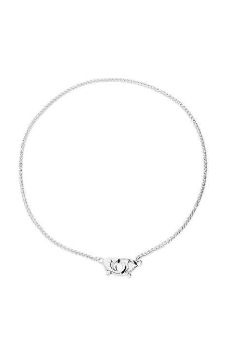 Sterling Silver-Plated Necklace with Interlocking Carabiner Detail